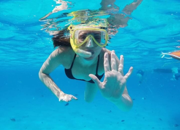 Belize snorkeling in clear turquoise water