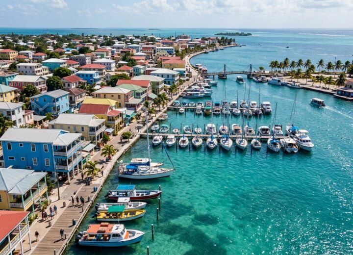 Belize City harbor and shoreline for Belize shore excursions